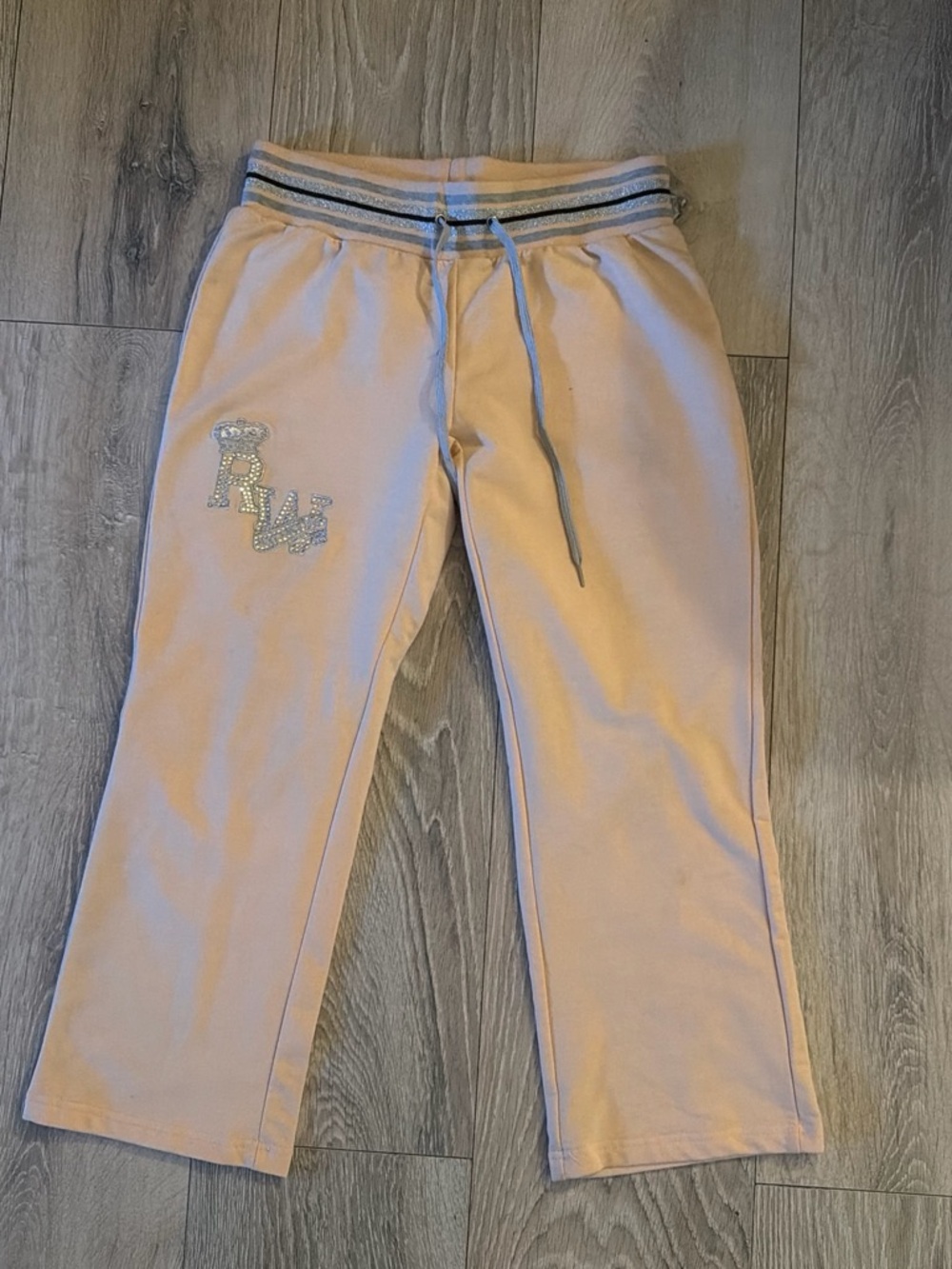 Rocawear Light Pink Rhinestone Logo Sweatpants